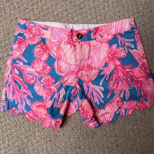 Lilly Pulitzer Pink and Blue High Waist Shorts